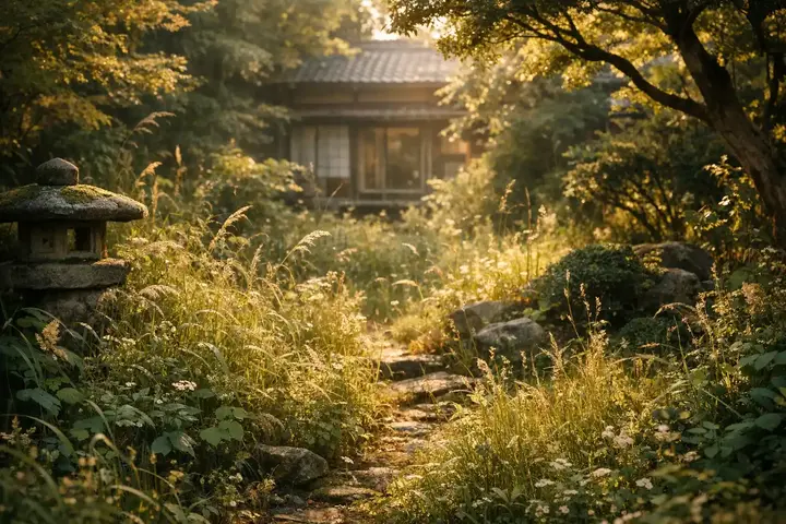 庭が荒れた空き家
