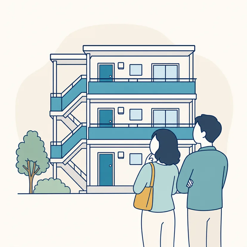 小さなアパートのイラスト